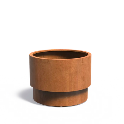 Jardinière ronde en acier Corten 100 x 75 cm