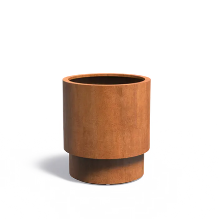 Jardinière ronde en acier Corten 80 x 90 cm