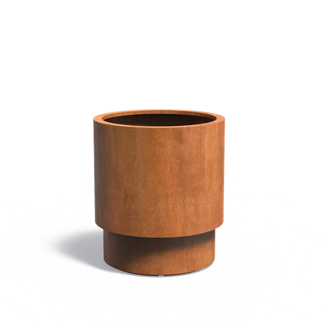 Jardinera redondo de acero Corten de 80 x 90 cm