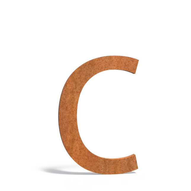 Cortenstaal Huisletter C - 9 cm