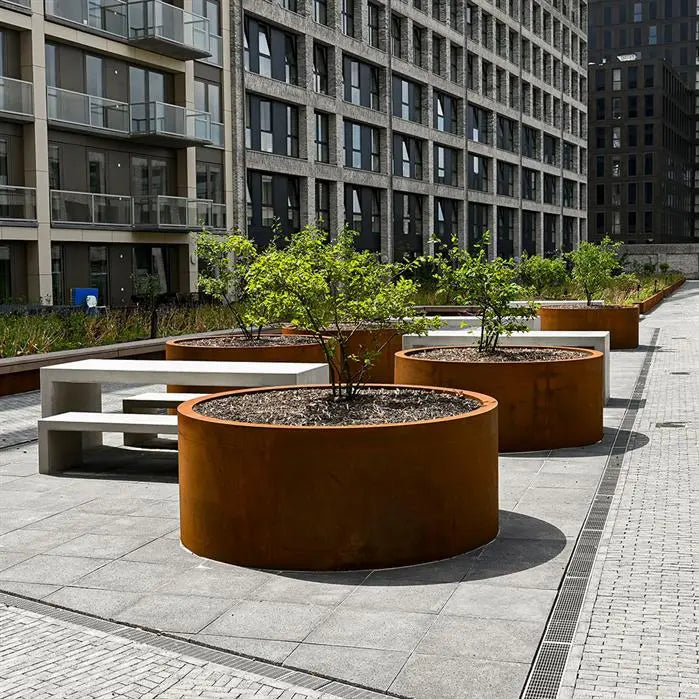 Cortenstaal Plantenbak Rond 120 x 80 cm - Zonder Bodem