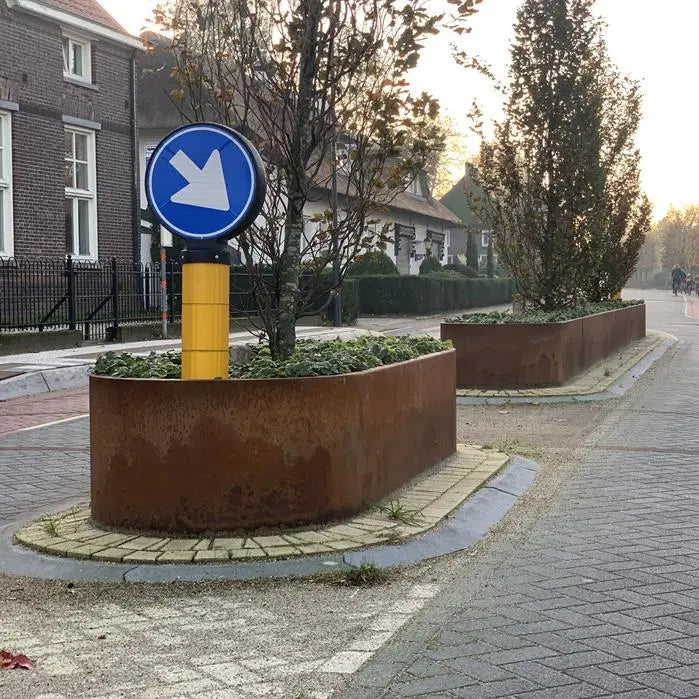 Cortenstaal Keerwand Buitenbocht 100 x 100 x 60 cm