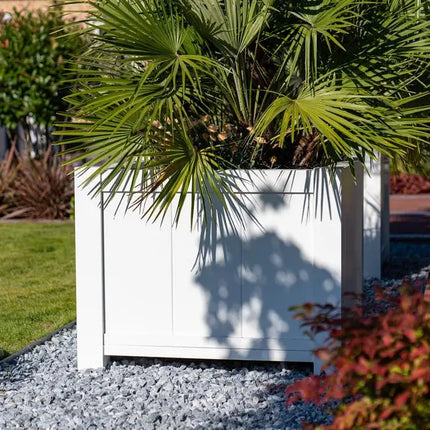 Aluminium Plantenbak op Poten 80 x 80 x 80 cm Wit