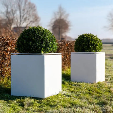 Jardinera de aluminio de 68 x 68 x 60 cm - Con borde
