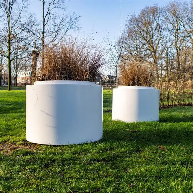 Aluminium Plantenbak Rond met Rand 100 x 80 cm