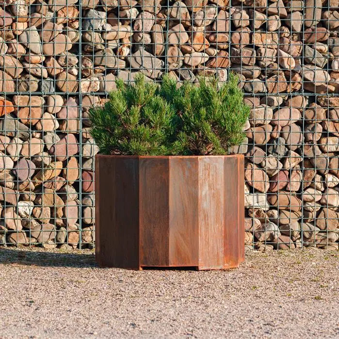 Cortenstaal Plantenbak Rond 120 x 100 cm - 16 Hoekig