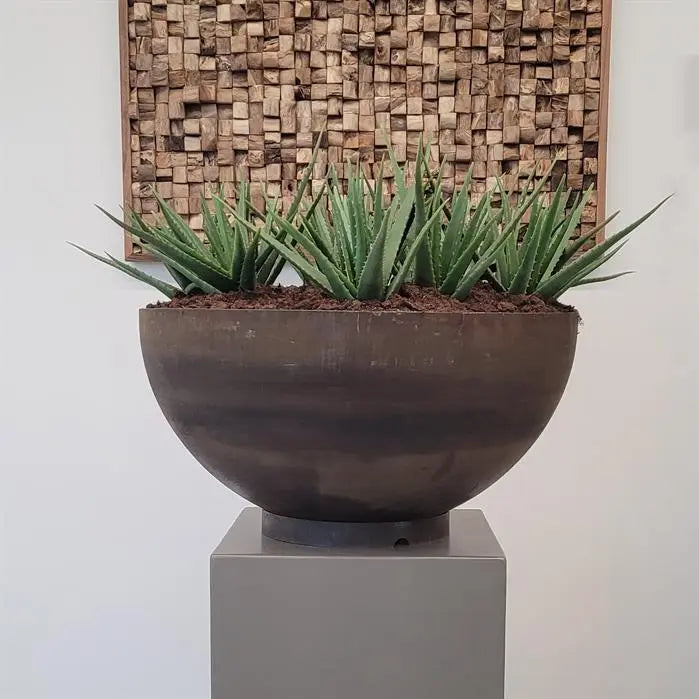 Corten Steel Round Planter 100 x 51 cm - With Bottom