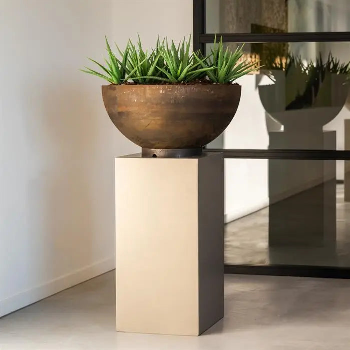 Corten Steel Round Planter 100 x 51 cm - With Bottom