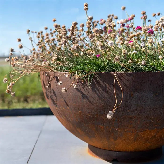 Corten Steel Round Planter 100 x 51 cm - With Bottom