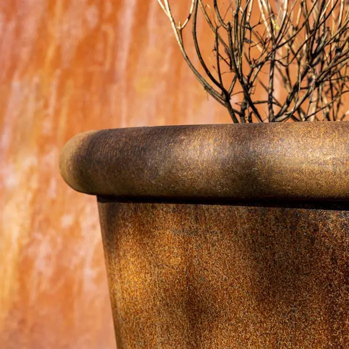 Cortenstaal Plantenbak Rond 70 x 60 cm - Met Rand