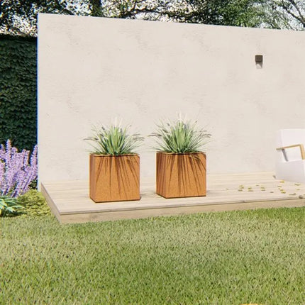 Cortenstaal Plantenbak 68 x 68 x 60 cm - Met Rand