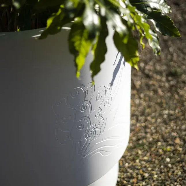 Aluminium Plantenbak Rond 100 x 75 cm - Wit
