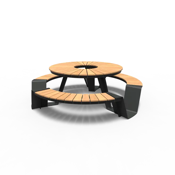 Picknick Set Gecoat Staal 230x230x75 cm - Garapa Hardhout