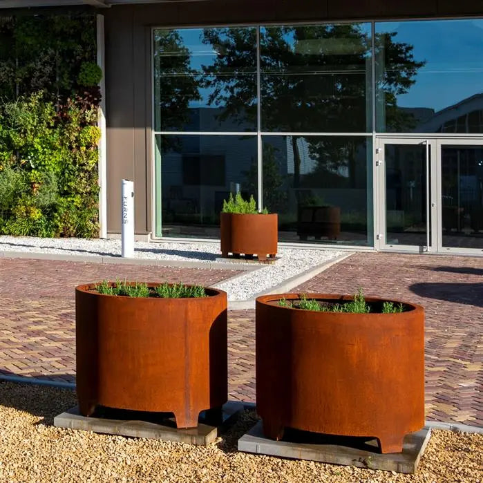 Cortenstaal Plantenbak Rond op Poten 150 x 80 cm
