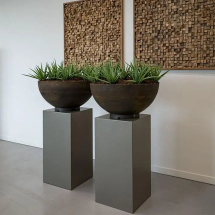 Pedestal de exterior de 80 x 80 x 40 cm | Pedestal de jardín de aluminio