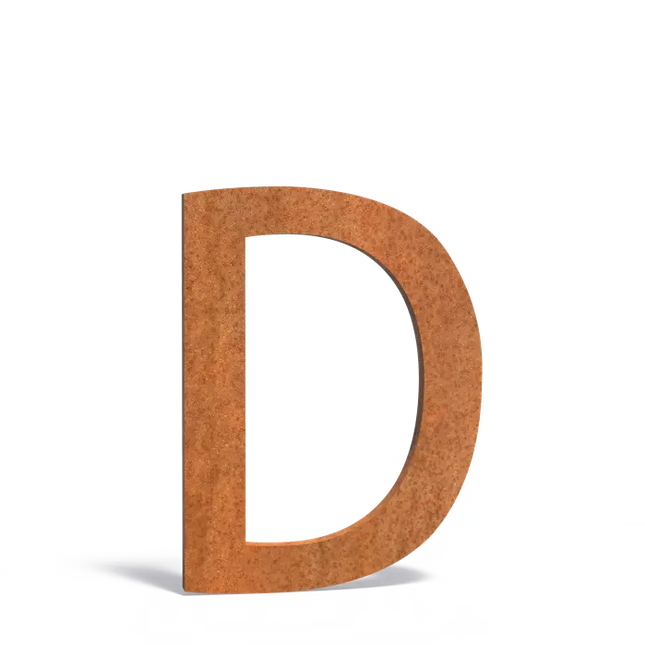 Cortenstaal Huisletter D - 9 cm