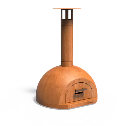 Four à pizza extérieur avec dôme en acier Corten 80 x 75 x 118 cm