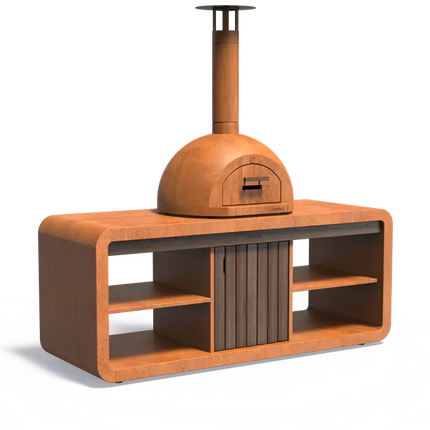 Dôme de cuisine extérieure en acier Corten 199 x 83,5 x 75 cm