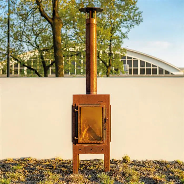 Tuinhaard Cortenstaal 50 x 50 x 95 cm Buitenhaard | Buitenkachel