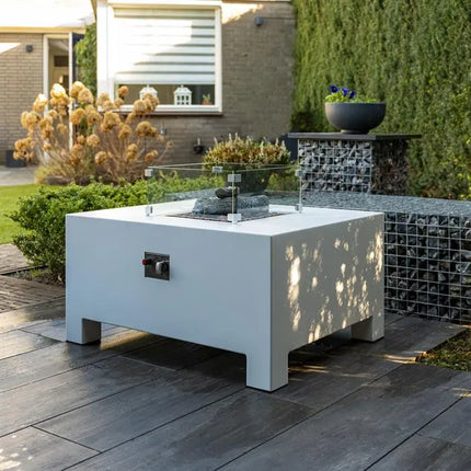 Mesa de fuego para exteriores de 55 x 55 x 120 cm - Chimenea de jardín | Chimenea de exterior
