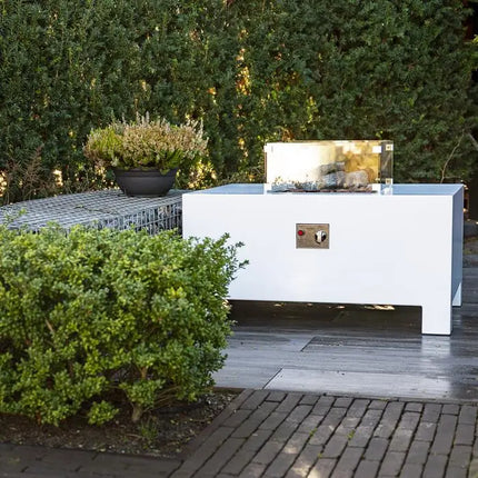 Mesa de fuego para exteriores de 55 x 55 x 120 cm - Chimenea de jardín | Chimenea de exterior