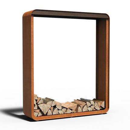 Coffre de rangement pour bois en acier Corten 1500 x 400 x 1800 mm