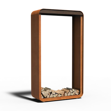 Coffre de rangement pour bois en acier Corten 1000 x 400 x 1800 mm
