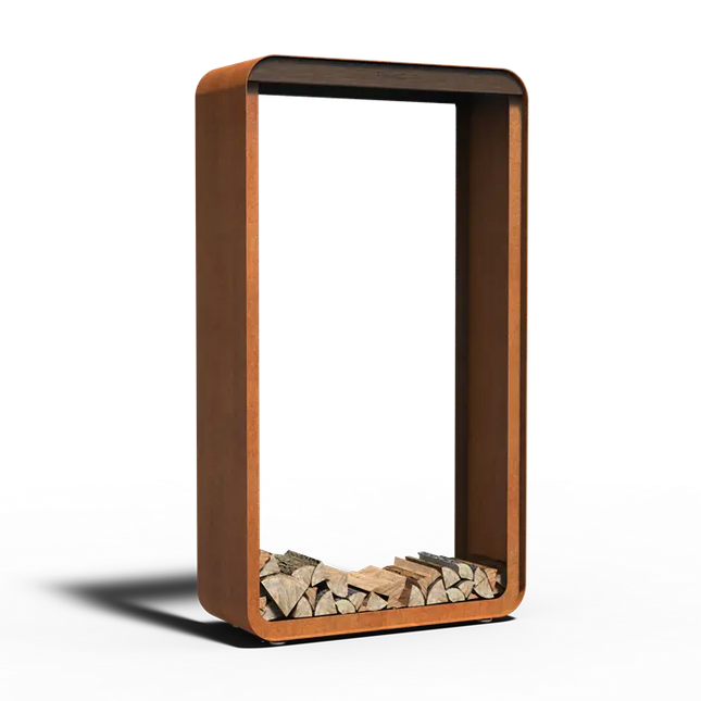 Contenitore per legna in acciaio Corten 1000 x 400 x 1800 mm