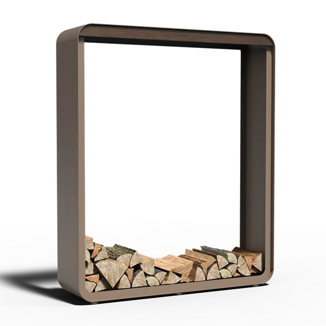 Holzaufbewahrung Aluminium 1500 x 400 x 1800 mm - Bambus