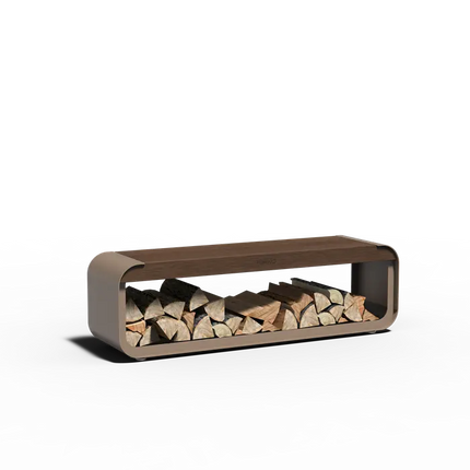 Aufbewahrungsmöbel aus Holz und Aluminium mit Sitzbank – 150 x 40 x 45 cm – Bambus