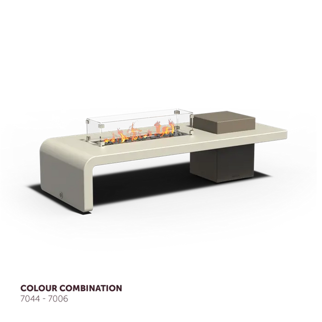 Vuurtafel Rechthoek Ibiza 190 x 77 x 41.9 cm - Aluminium Buitenhaard