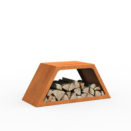 Coffret de rangement en acier Corten pour bois 91,5 x 40 x 40 cm