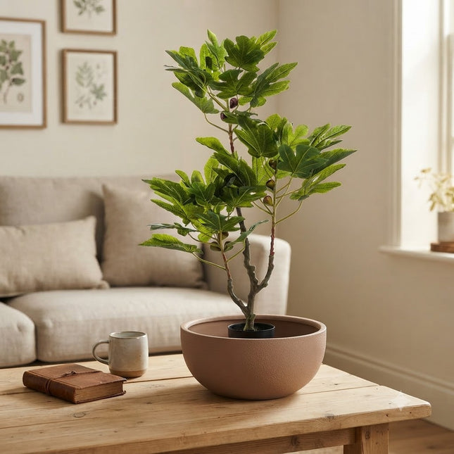 Kunstplant Ficus Carica - Vijgenboom - ↕95cm - Ø12cm