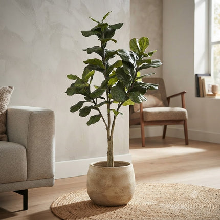 Kunstig Ficus Lyrata Plante - Tobaksplante - ↕180cm - Ø17cm