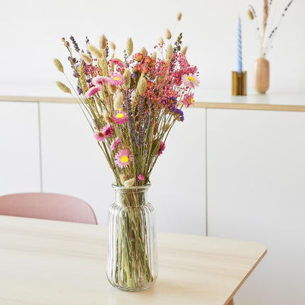 Dried flowers Field Bouquet Pink - Ø20cm - ↕50cm