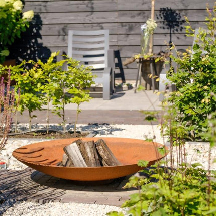 Brasero en acier Corten - 100 cm x 21 cm - Rond