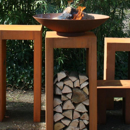 Brasero en acier Corten - 100 cm x 21 cm - Rond
