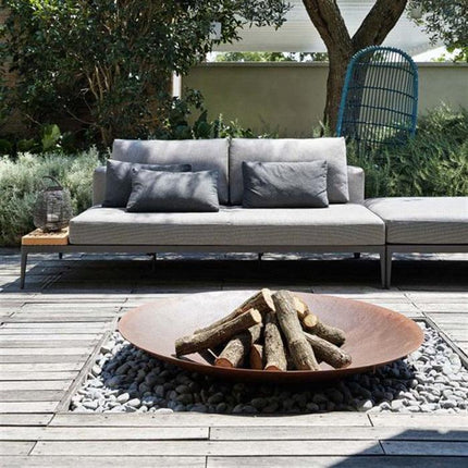 Brasero en acier Corten - 100 cm x 21 cm - Rond