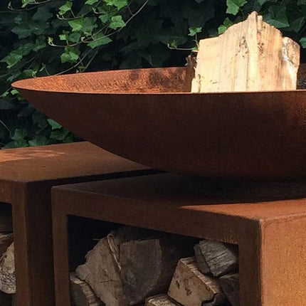 Brasero en acier Corten - 100 cm x 21 cm - Rond