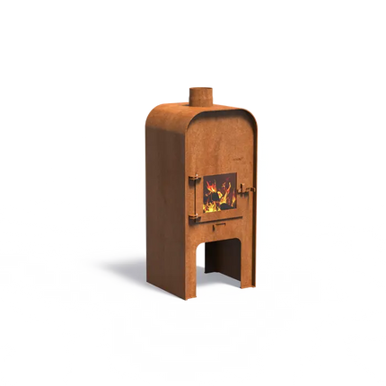 Caminetto da giardino in acciaio Corten 55 x 49 x 120 cm | Stufa da esterno