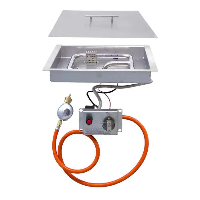 Tuinhaard Gashaard - Gasunit + Lava + Cover 405 x 405 x 80 mm