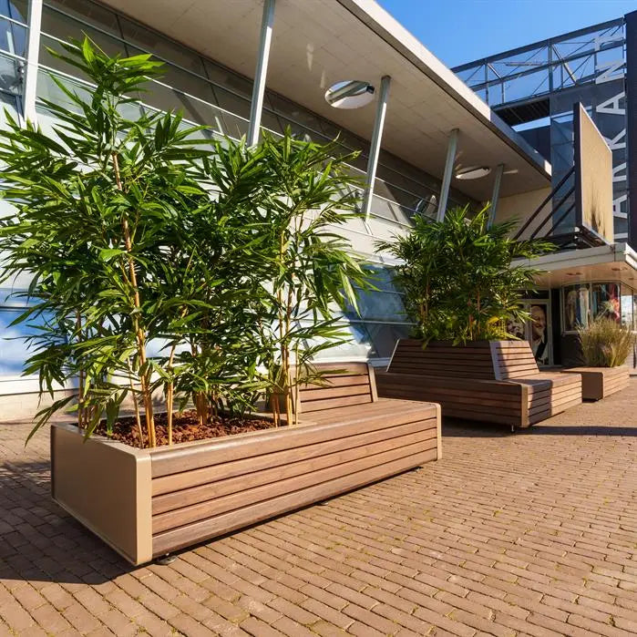Cortenstaal Plantenbak met Bank 2300 x 2300 x 850 mm