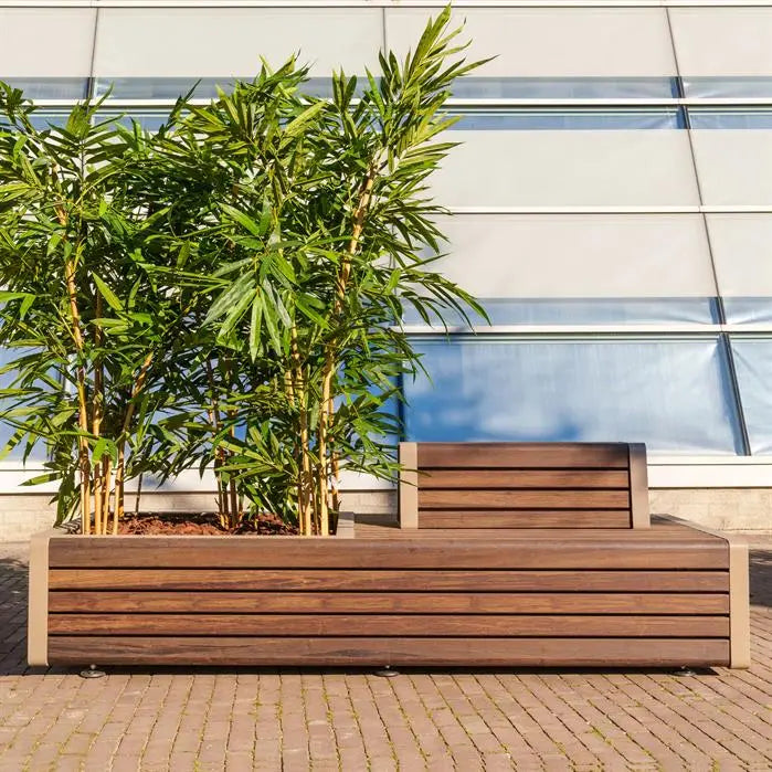 Cortenstaal Plantenbak met Bankje 2300 x 1100 x 765 mm