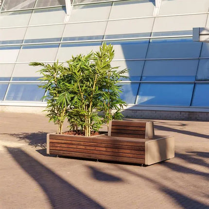 Corten Steel Planter with Bench 2300 x 1100 x 765 mm