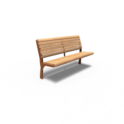 Banc en acier Corten avec dossier 150 x 62,5 x 104 cm - Bois dur Garapa