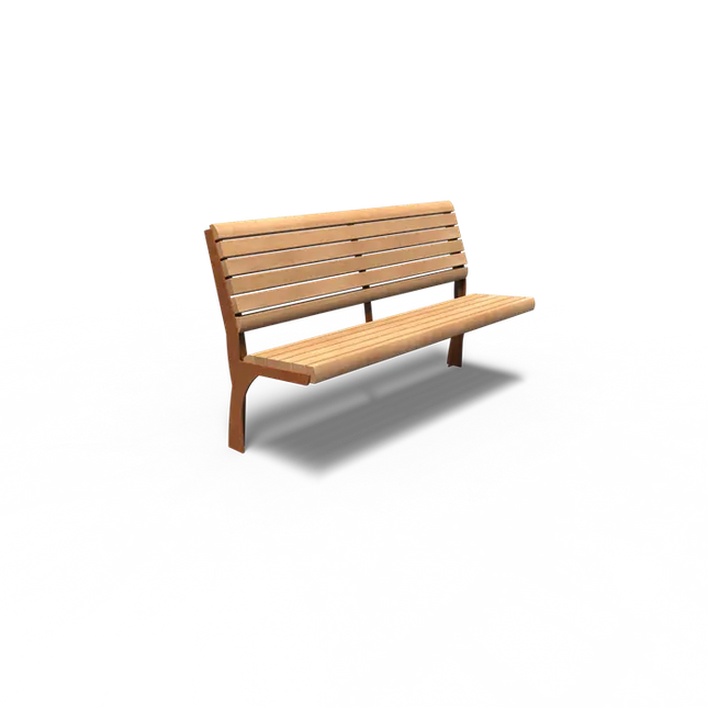 Cortenstaal Bank met Rugleuning 150 x 62.5 x 104 cm - Garapa Hardhout