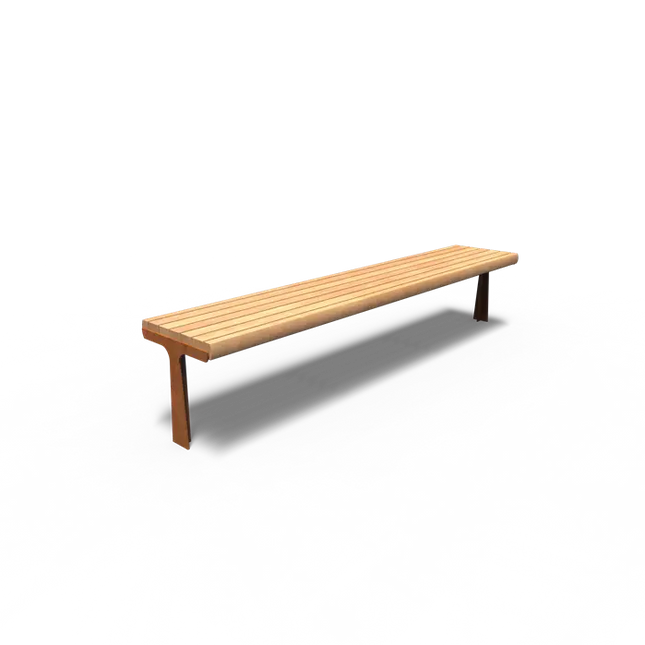 Cortenstaal Bank 230 x 44 x 62 cm - Garapa Hardhout