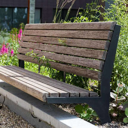 Tuinbank Gecoat Staal 150x62.5x104 cm - Garapa Hardhout
