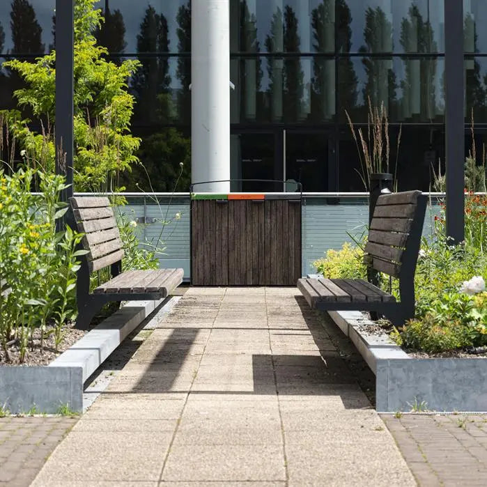 Tuinbankje Gecoat Staal met Rugleuning 50x62.5x104 cm - Garapa Hardhout