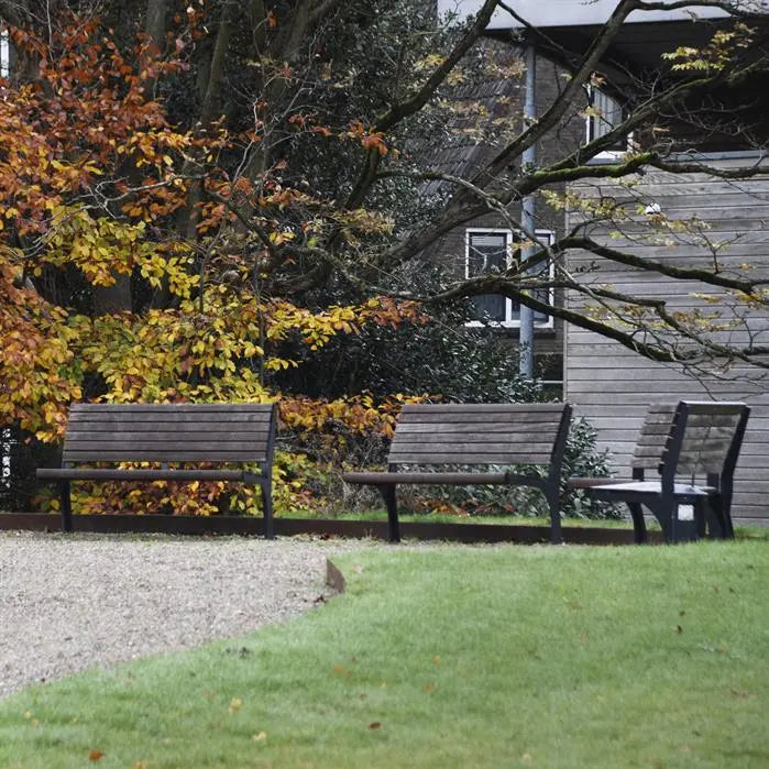 Tuinbank Gecoat Staal 230x62.5x104 cm - Garapa Hardhout